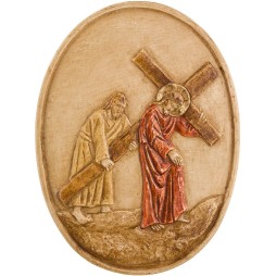 Simon de Cyrène aide Jésus à porter sa croix