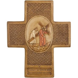 Simon de Cyrène aide Jésus à porter sa croix
