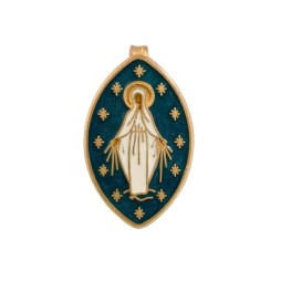 Médaille Miraculeuse (cloisonnée, Laiton Doré)