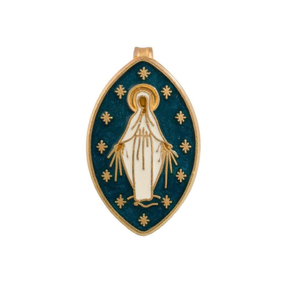 Médaille Miraculeuse (cloisonnée, Laiton Doré)