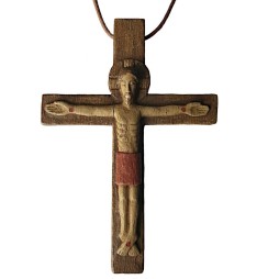 Christ en relief sur croix (avec lacet)