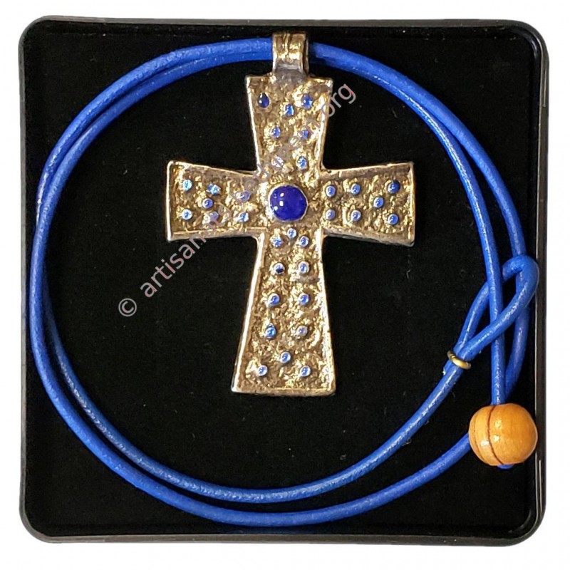 Croix copte avec cordon et écrin