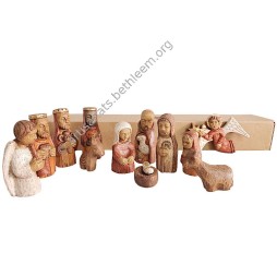 Petite crèche du pèlerin dans sa boîte en carton