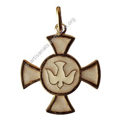 Croix avec Colombe (Plaqué Or)