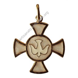 Croix avec Colombe (Plaqué Or)