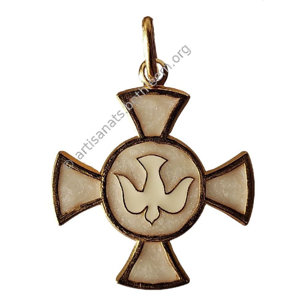 Croix avec Colombe (Plaqué Or)