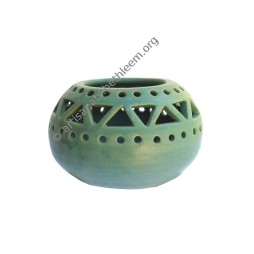 Photophore ajourage triangle haut, turquoise