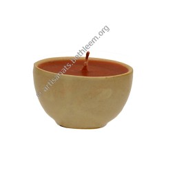 Bougie dans godet blanc, bougie rouge H4,5