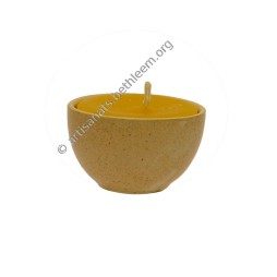 Bougie dans godet blanc, bougie jaune H4,5