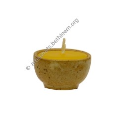 Bougie dans coquetier naturel, bougie jaune H3