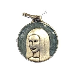 Vierge Anastasis, Argent Massif, Emaillé bleu clair