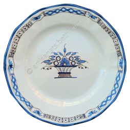 Assiette plate, Faïence, Frise