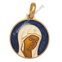 Visage de la Vierge (cloisonné, Laiton Doré)