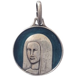 Vierge Anastasis, Vieil Argent, Emaillé Bleu