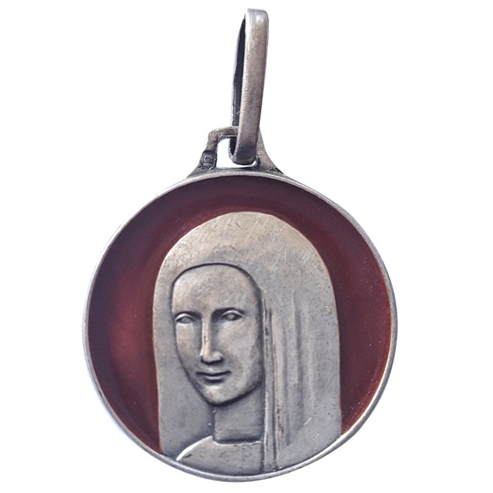 Vierge Anastasis, Argent Massif, Emaillé Rouge Vierge Anastasis, Argent Massif, Emaillé Rouge