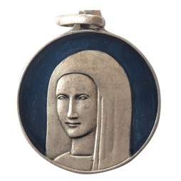 Vierge Anastasis, Argent Massif, Emaillé Bleu