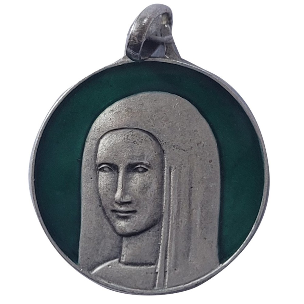 Vierge Anastasis, Argent Massif, Emaillé Vert Vierge Anastasis, Argent Massif, Emaillé Vert