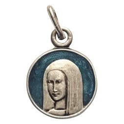 Vierge Anastasis, Argent Massif, Emaillé Bleu