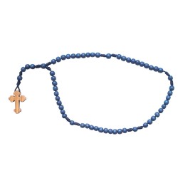 Petit Chapelet en bois couleur bleu (6 mm)