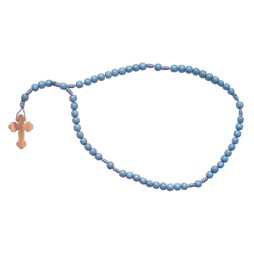 Petit Chapelet en bois couleur bleu clair (6 mm)