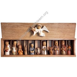 Petite crèche du pèlerin dans sa boîte en chêne Petite crèche du pèlerin dans sa boîte en chêne