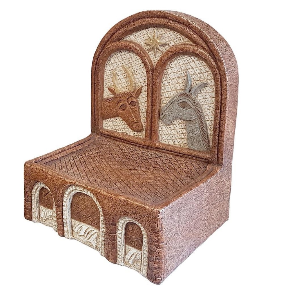 Mangeoire avec le bœuf et l'âne