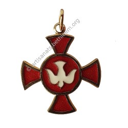 Croix avec Colombe (Plaqué Or)