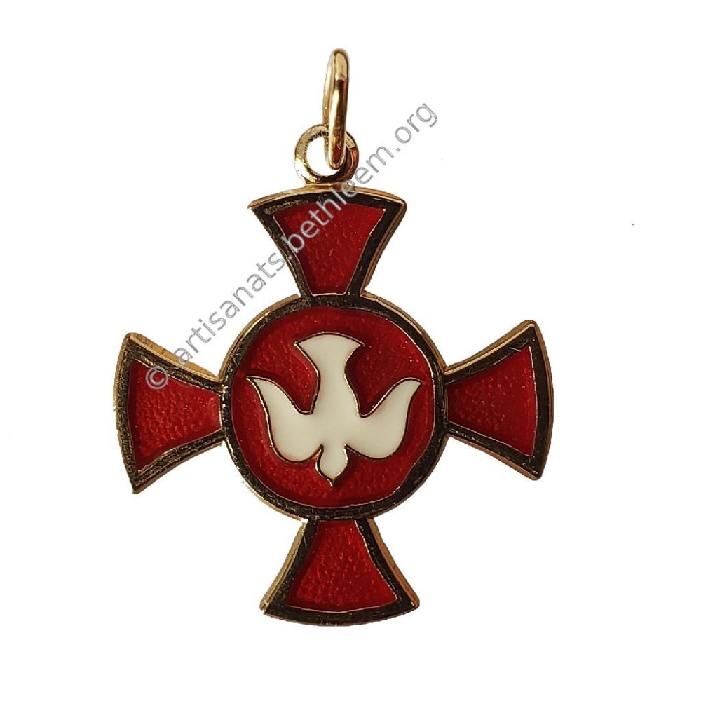 Croix avec Colombe (Plaqué Or)