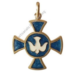 Croix avec Colombe (Laiton Doré)