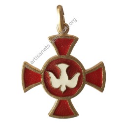 Croix avec Colombe (Laiton Doré)