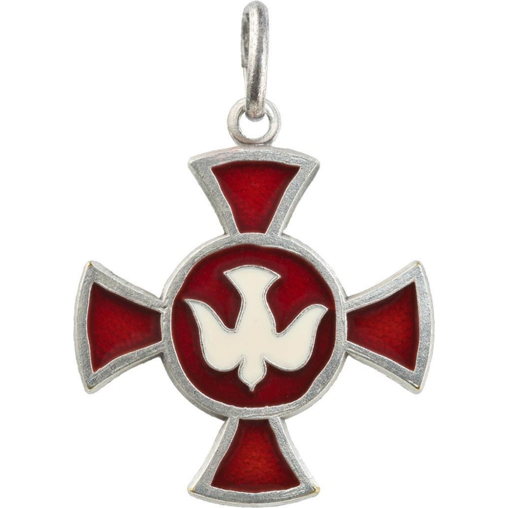 Croix avec Colombe (Vieil Argent)