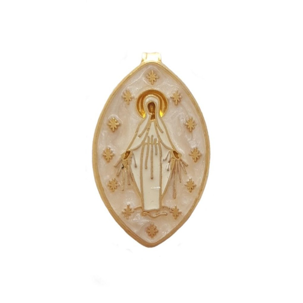Médaille Miraculeuse (cloisonnée, Laiton Doré)