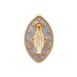 Médaille Miraculeuse (cloisonnée, Laiton Doré)